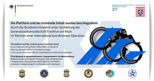 Hydra Market offline - Sicherstellungsbanner BKA und ZIT