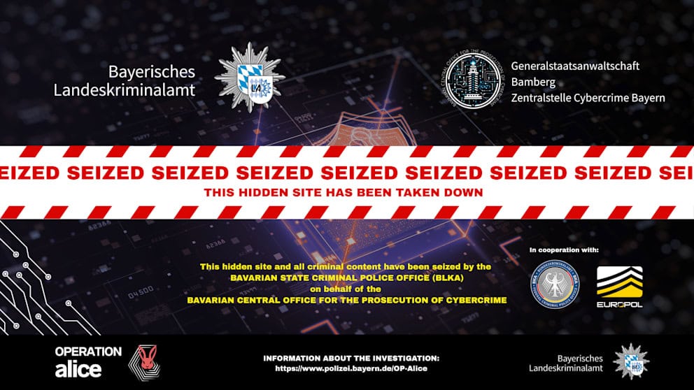 Sperrvermekr - Darknet Kinderporno Websites beschlagnahmt